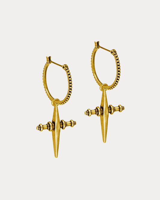 Cross Hoops- Gold (Ships Early April)