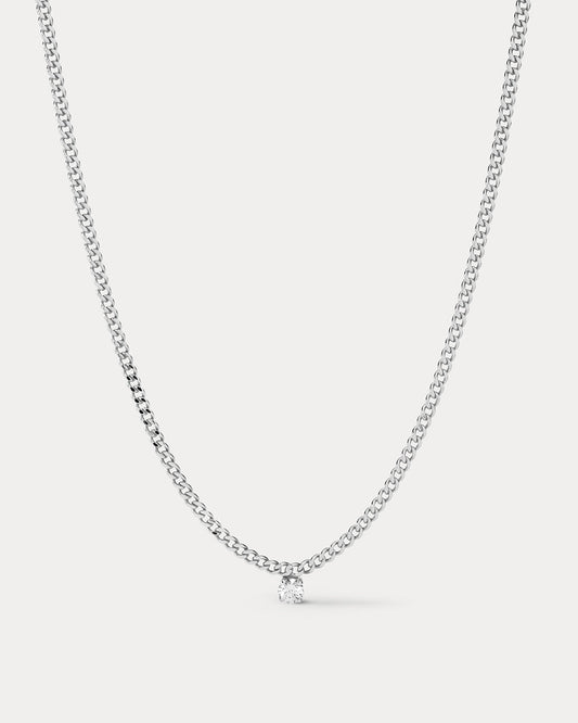 Bardot Stud Charm Necklace- Silver