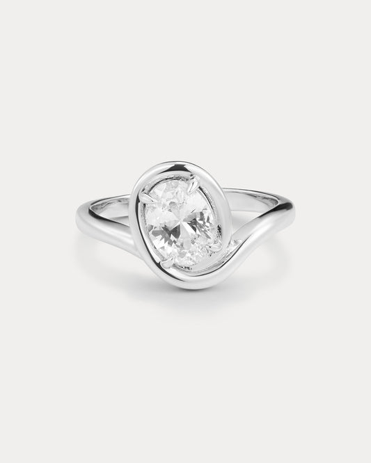 The Bianco Nero Statement Ring-Silver