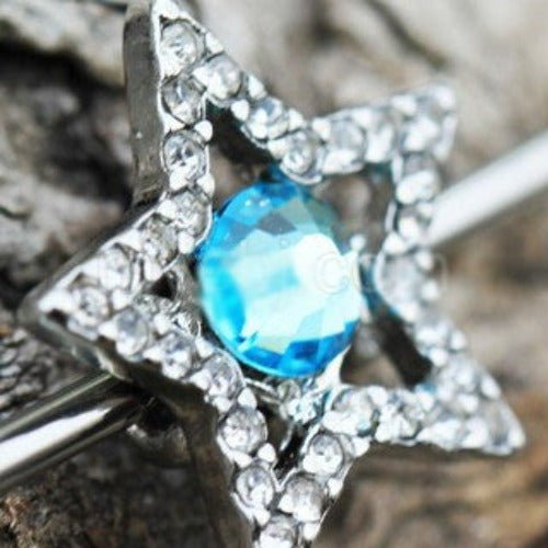 316L Stainless Steel Dazzling Star Industrial Barbell