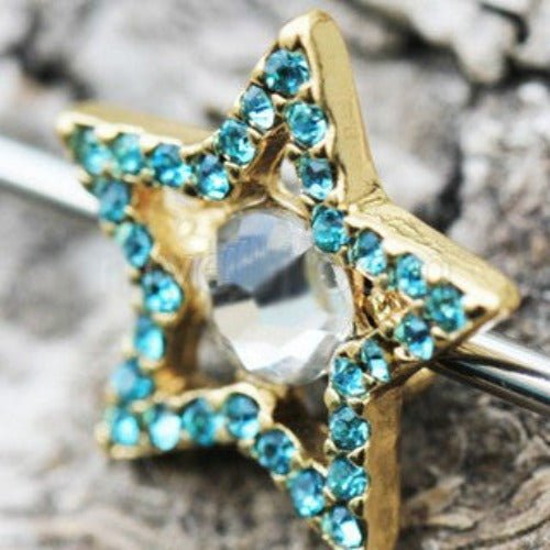 316L Stainless Steel Dazzling Star Industrial Barbell